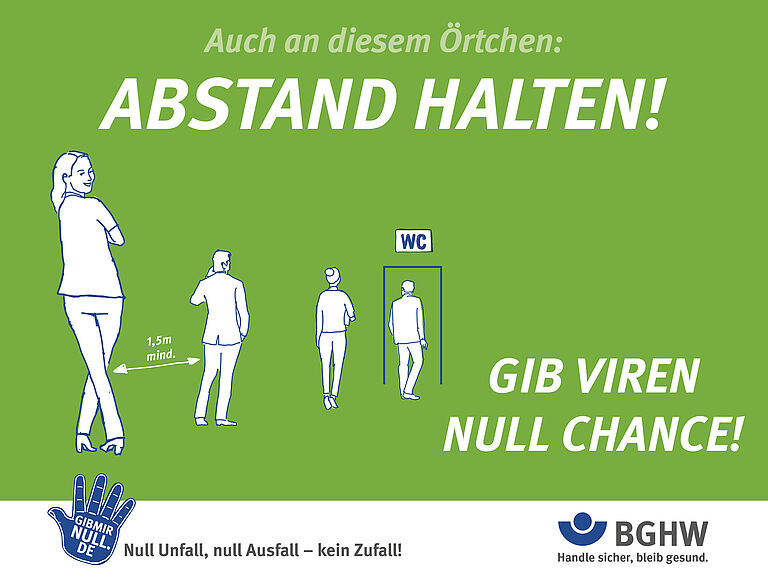 Digitales Plakat "Abstand halten" - Gib Viren Null Chance