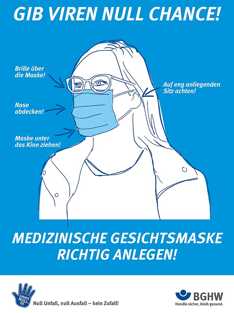 Gib Viren null Chance! Medizinische Gesichtsmaske richtig anlegen!