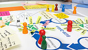 Nahaufnahme vom Spielfeld des Managementtools