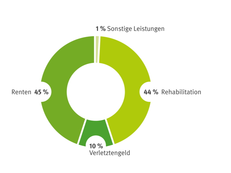 Scheiben Diagramm mit Prozentangaben der Entschädigungsleistungen 2024