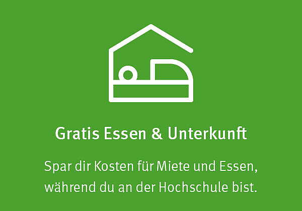 Spar dir Kosten für Miete und Essen, während du an der Hochschule bist