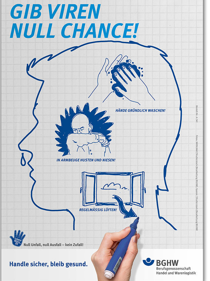 Gib Viren Null Chance - Das Plakat