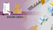 Lagerszene, Check-Up-Liste und das Logo der Vision Zero