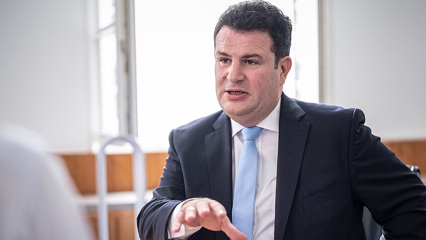 Hubertus Heil, Bundesminister für Arbeit und Soziales, im Gespräch