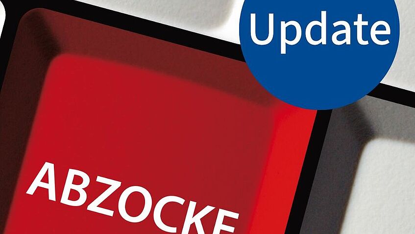 Symbolbild für Betrugsmaschen im Internet - ergänzt um den Störer "Update"