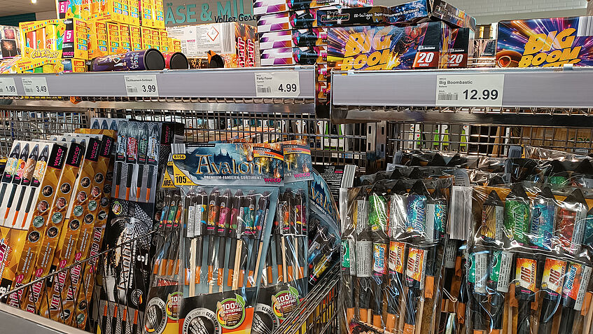 Feuerwerk wird im Einzelhandel vom 29. bis 31. Dezember verkauft.