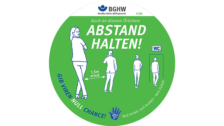 Abstand halten - der Aufkleber