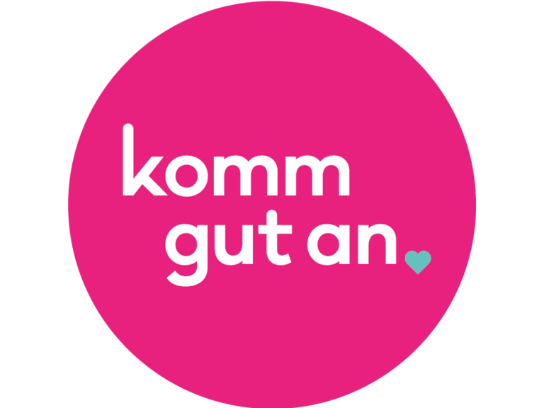 Komm gut an Logo pink