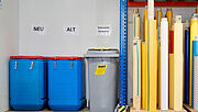 Container für saubere und gebrauchte Putzlappen