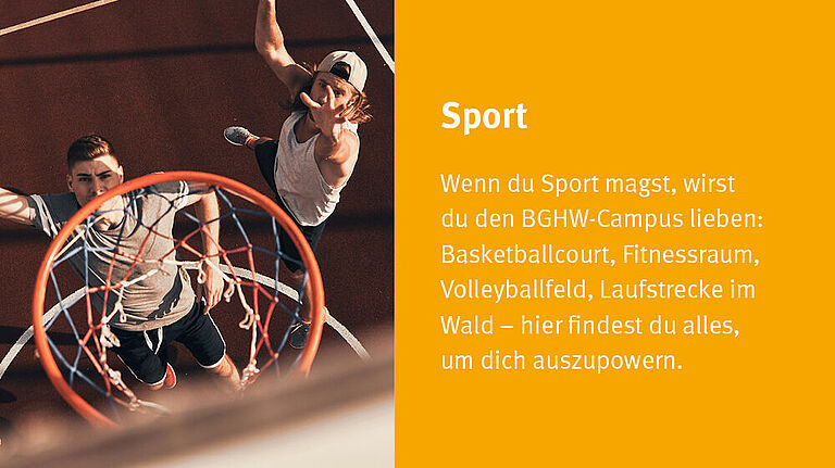 Zwei junge Männer beim Basketball aus der Vogelperspektive