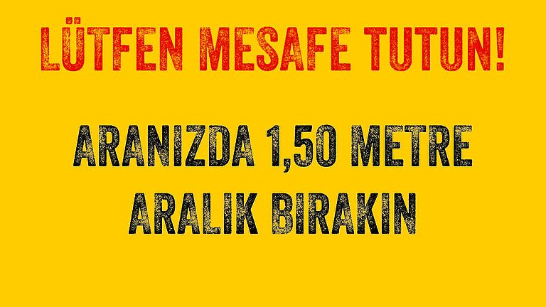 Plakat: Bitte 1,50m Abstand zur nächsten Person 