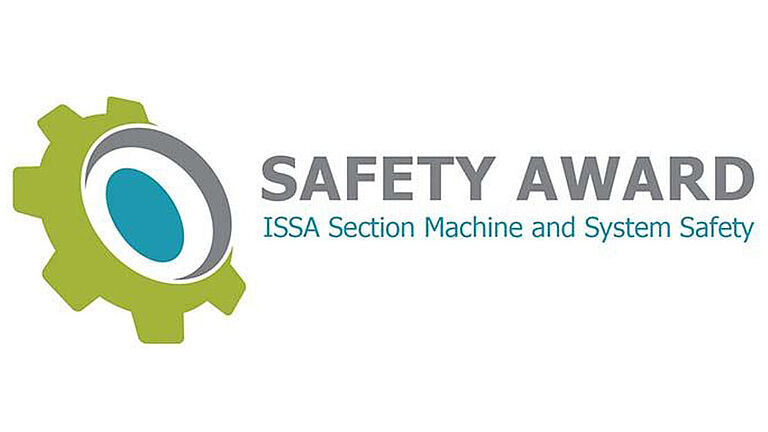 Das Zahnrad-Logo des Safety Awards der ISSA Section Maschine and System Safety