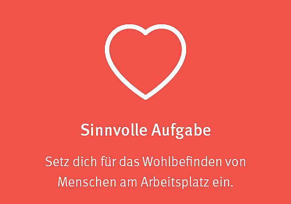 Setz dich für das Wohlbefinden von Menschen am Arbeitsplatz ein