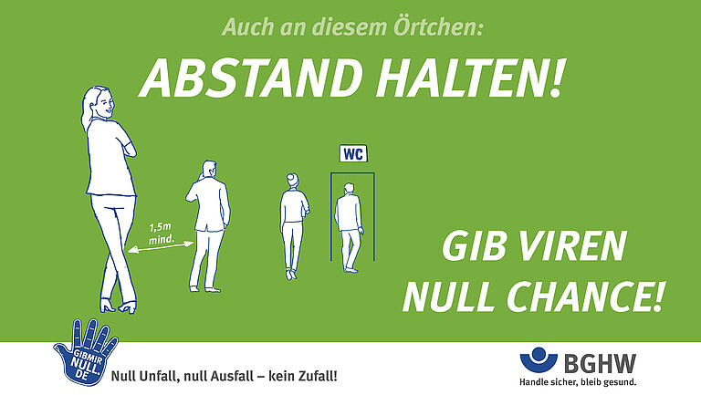 Digitales Plakat "Abstand halten" - Gib Viren Null Chance