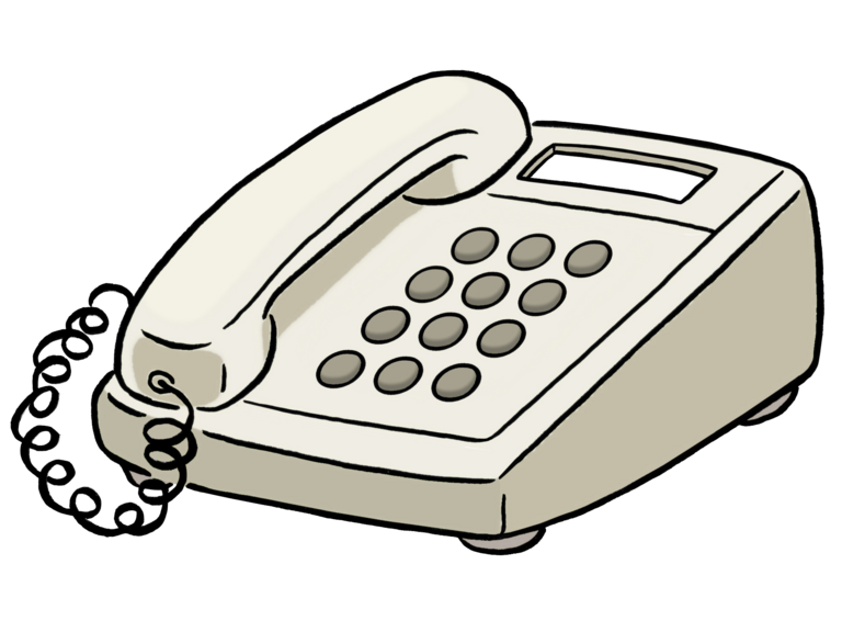 Ein weißes schnurgebundenes Telefon