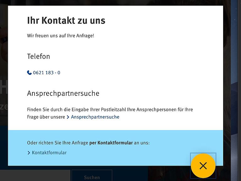 Kontakt Event auf BGHW.de
