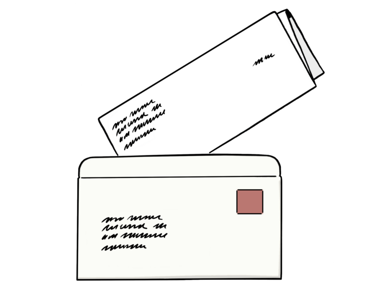Ein Brief mit Briefumschlag
